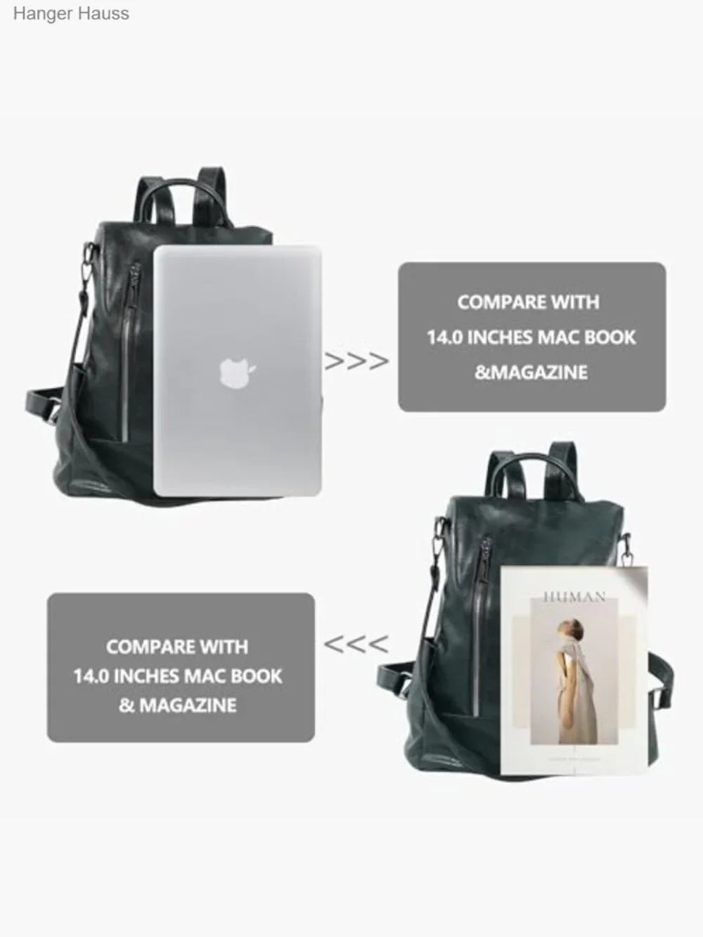 Vegan Leather Anti-theft Travel Backpack Purse - 3 Ways to Wear